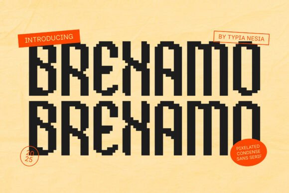 Brexamo: The Pixelated Display Font for Modern Editorial Design